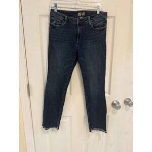 KUT From the‎ Kloth Crop Jeans Frayed Hem Dark Wash Denim Size 4